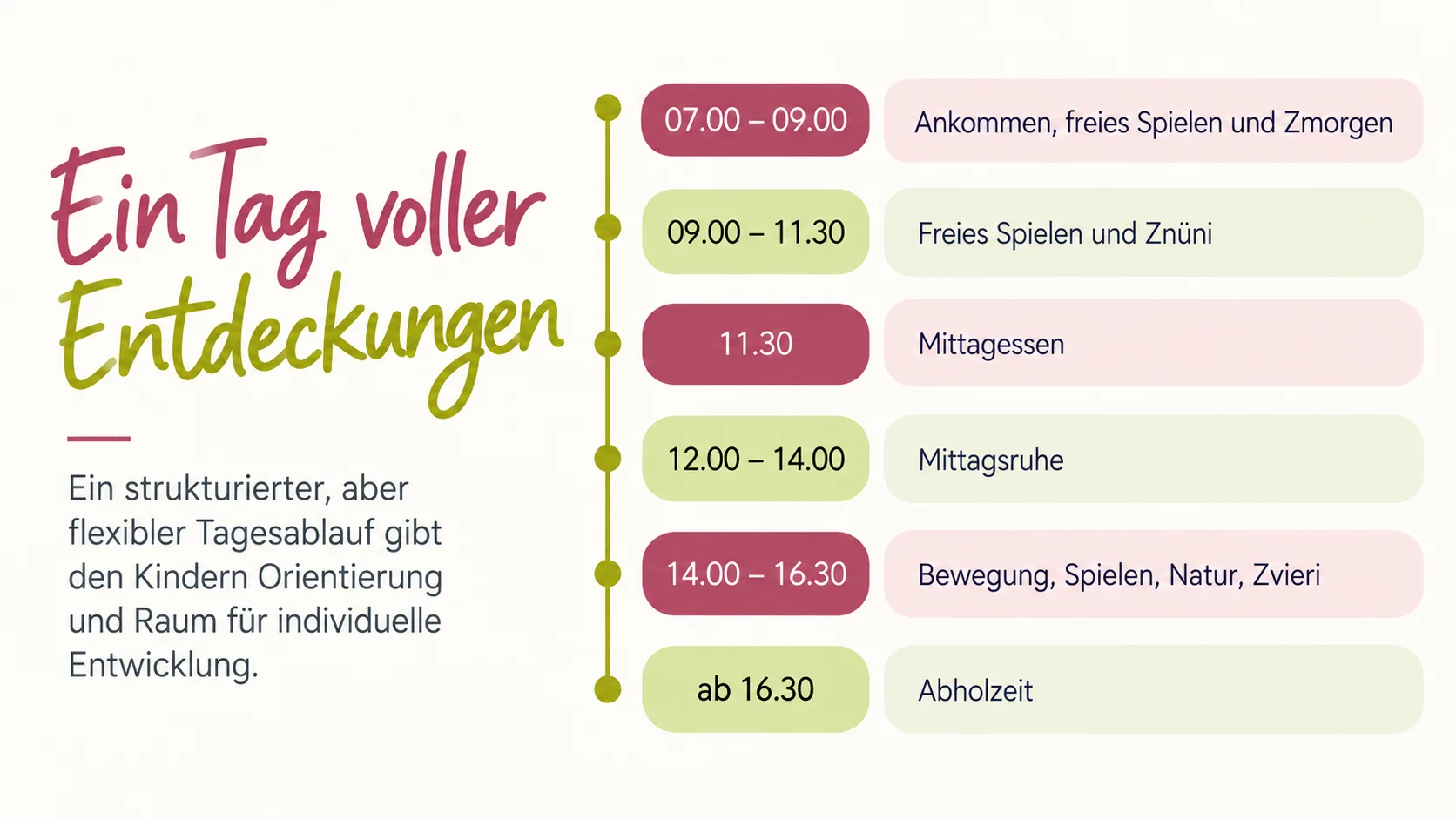 Tagesablauf in der Altstadt-Kita Zauberland